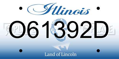 O61392D Illinois License Plate