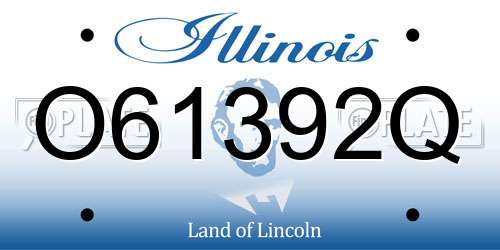 O61392Q Illinois License Plate