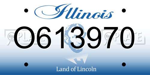 O613970 Illinois License Plate