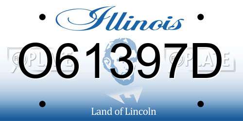 O61397D Illinois License Plate