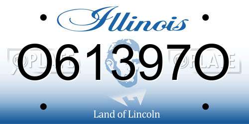 O61397O Illinois License Plate