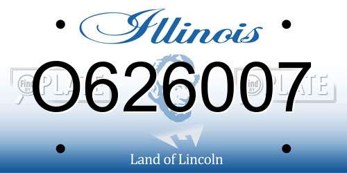 O626007 Illinois License Plate