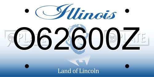 O62600Z Illinois License Plate