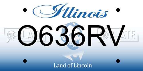 O636RV Illinois License Plate