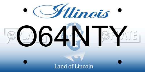 O64NTY Illinois License Plate