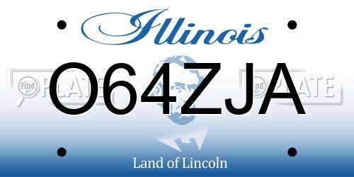 O64ZJA Illinois License Plate