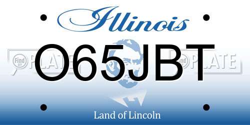O65JBT Illinois License Plate