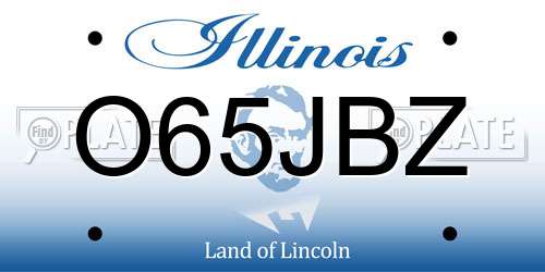 O65JBZ Illinois License Plate