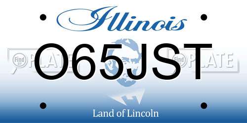 O65JST Illinois License Plate