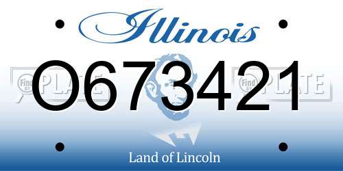 O673421 Illinois License Plate