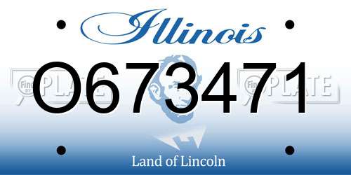 O673471 Illinois License Plate