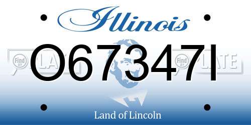 O67347I Illinois License Plate