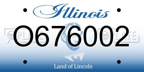 O676002 Illinois License Plate