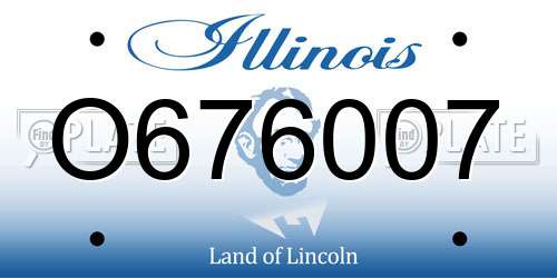 O676007 Illinois License Plate