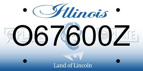 O67600Z Illinois License Plate