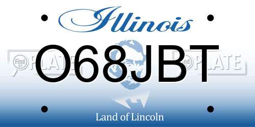 O68JBT Illinois License Plate