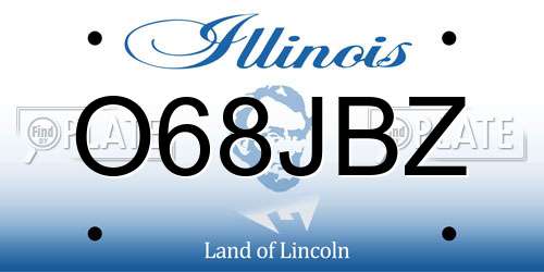 O68JBZ Illinois License Plate