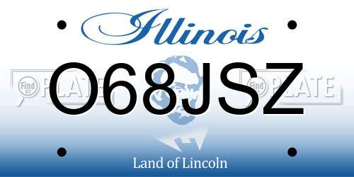O68JSZ Illinois License Plate