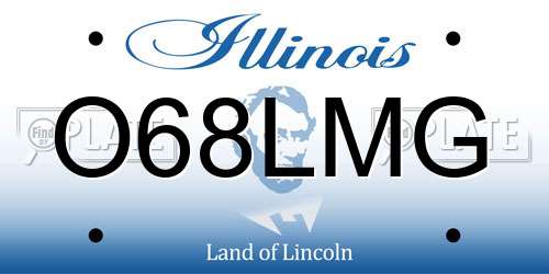 O68LMG Illinois License Plate