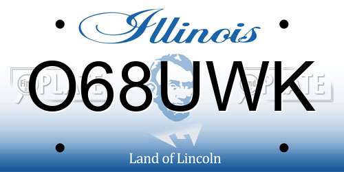 O68UWK Illinois License Plate