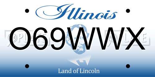 O69WWX Illinois License Plate
