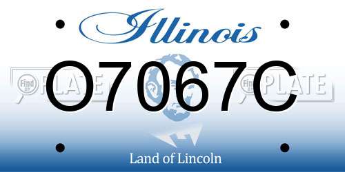 O7067C Illinois License Plate