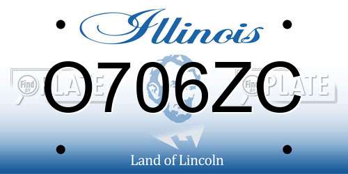 O706ZC Illinois License Plate
