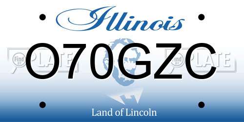 O70GZC Illinois License Plate