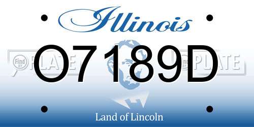 O7189D Illinois License Plate