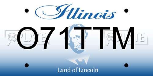 O71TTM Illinois License Plate