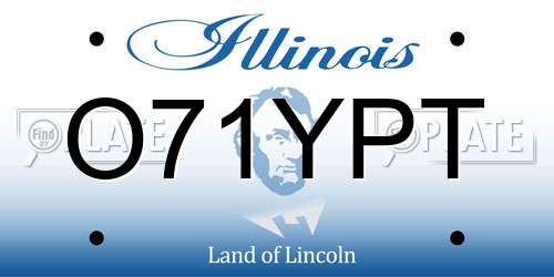 O71YPT Illinois License Plate