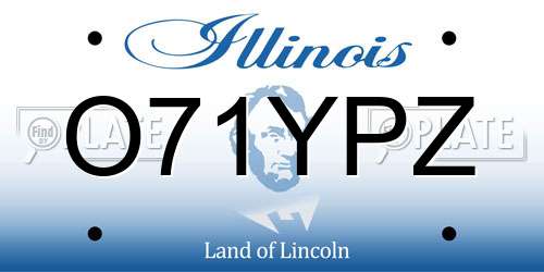 O71YPZ Illinois License Plate