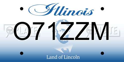 O71ZZM Illinois License Plate
