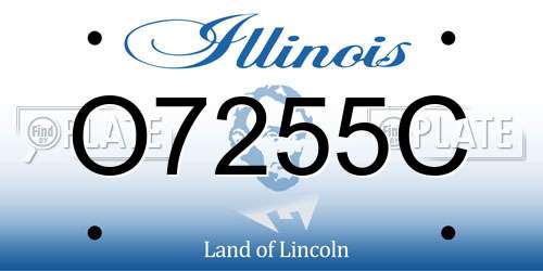 O7255C Illinois License Plate