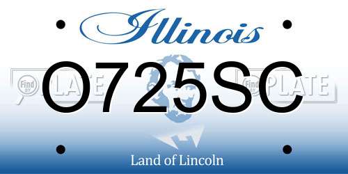 O725SC Illinois License Plate