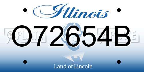 O72654B Illinois License Plate