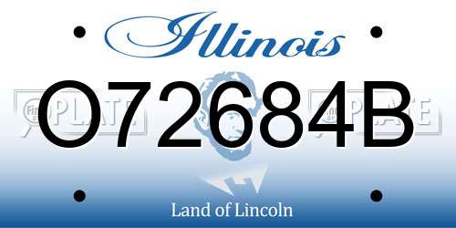 O72684B Illinois License Plate