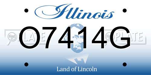 O7414G Illinois License Plate