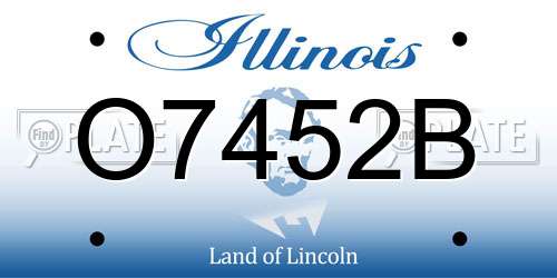 O7452B Illinois License Plate