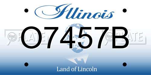 O7457B Illinois License Plate