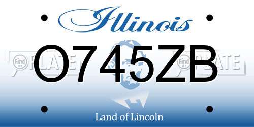 O745ZB Illinois License Plate