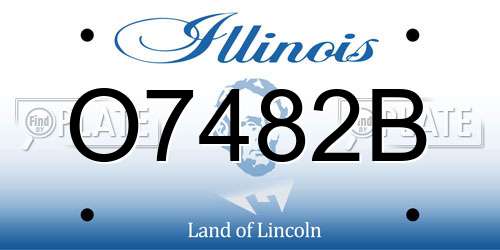 O7482B Illinois License Plate