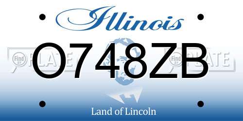 O748ZB Illinois License Plate
