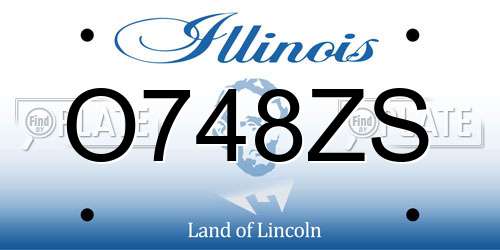 O748ZS Illinois License Plate
