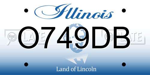 O749DB Illinois License Plate