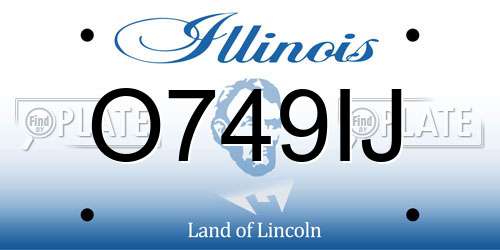O749IJ Illinois License Plate