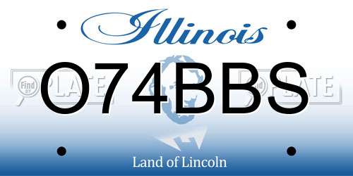 O74BBS Illinois License Plate