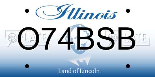 O74BSB Illinois License Plate