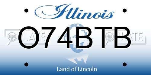 O74BTB Illinois License Plate