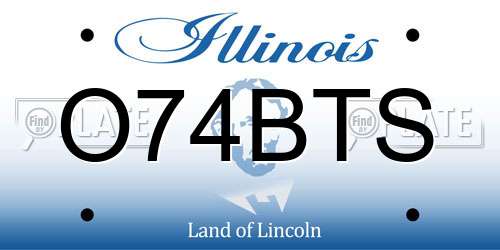 O74BTS Illinois License Plate